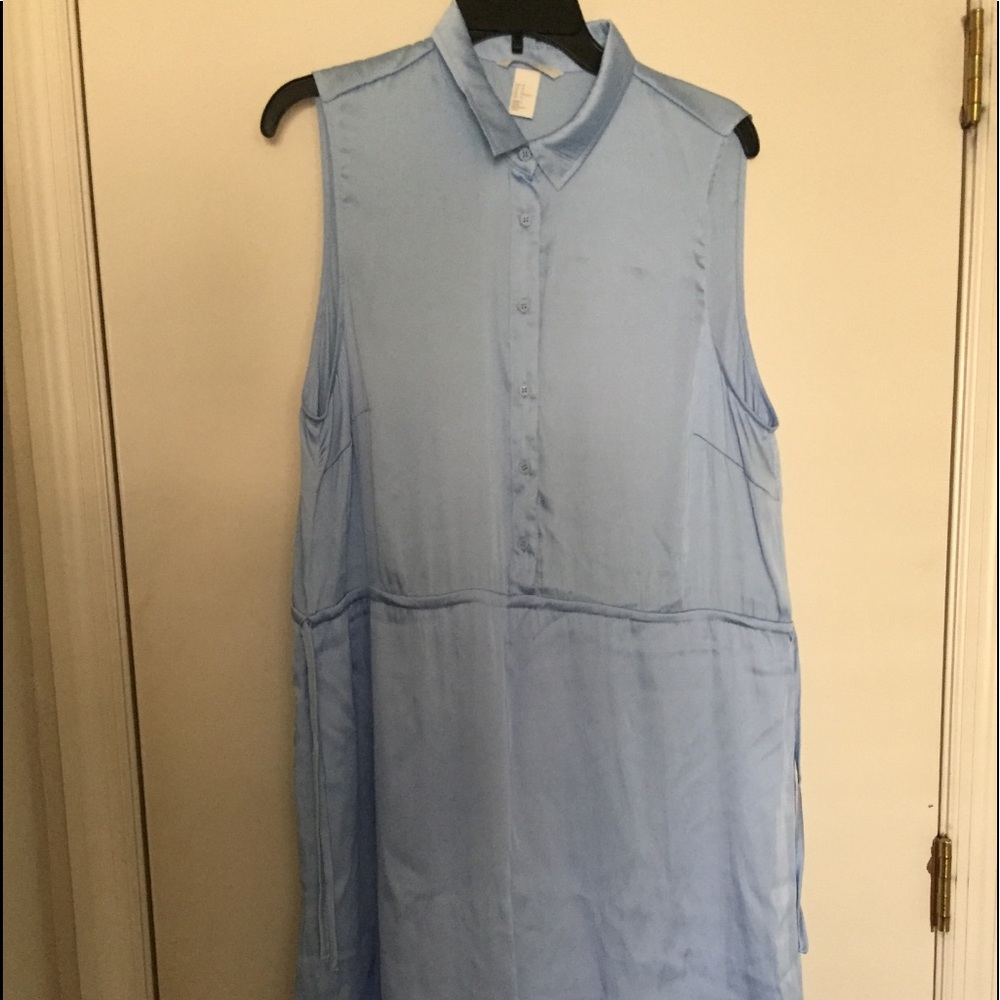 Powder blue shirt dress
